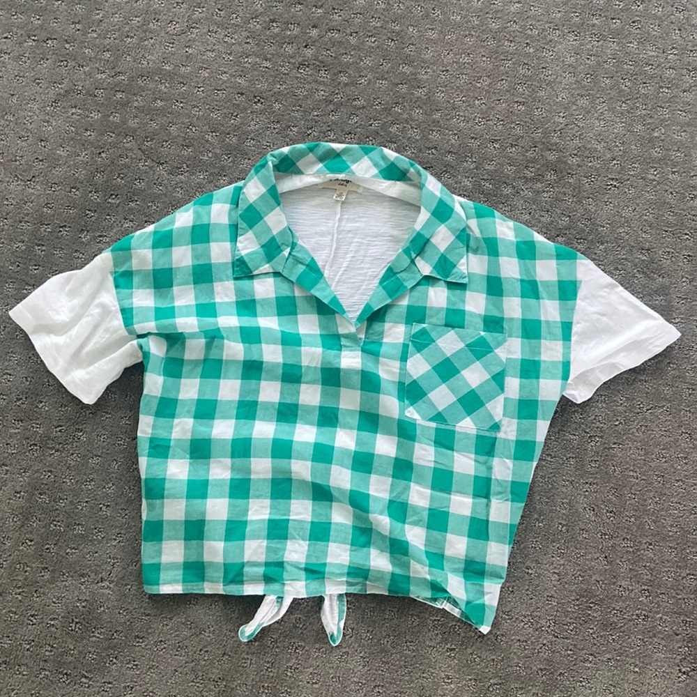 Anthropologie Brand- Porridge Clothing Gingham Tee